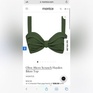 Montce Micro Scrunch Hayden top in Olive